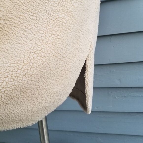 Rebecca Minkoff Harper Teddy Sherpa Oatmeal Beige Shacket Shirt Long Jacket XL - Picture 7 of 9